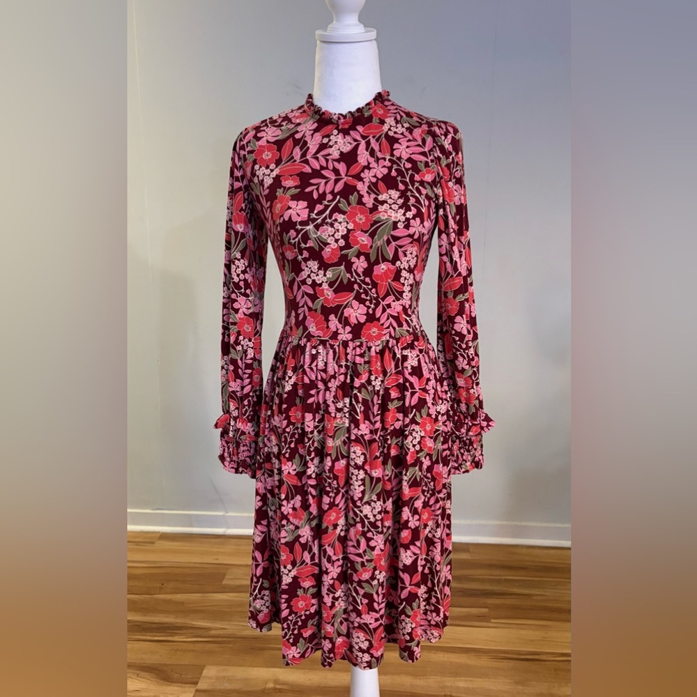 Draper James Kitty Floral Midi Dress in Flowering Vine, Size XS
